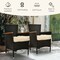 Set of 2 Outdoor Indoor Chair Cushions with Thick Cotton Filling and Reversible Design